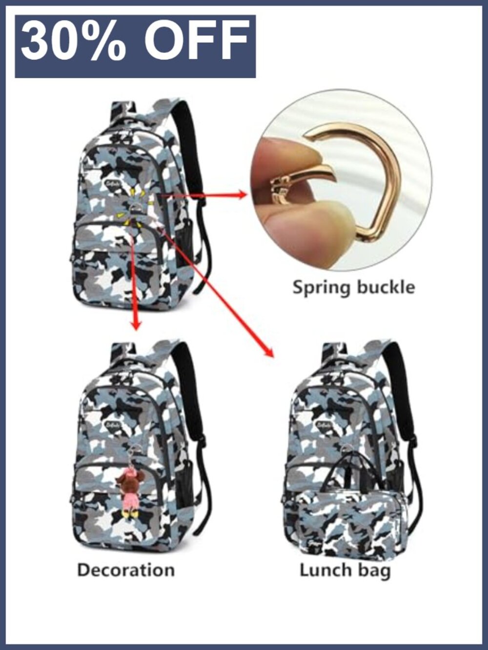 Casual Lightweight Waterproof Polyester Backpack 15" Laptop School Bag - Picture 2 of 6